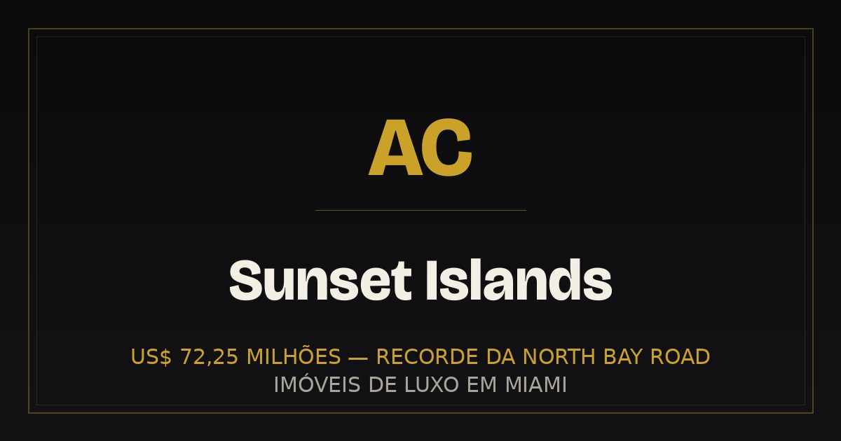Sunset Islands: o recorde de US$ 72,25 milhões