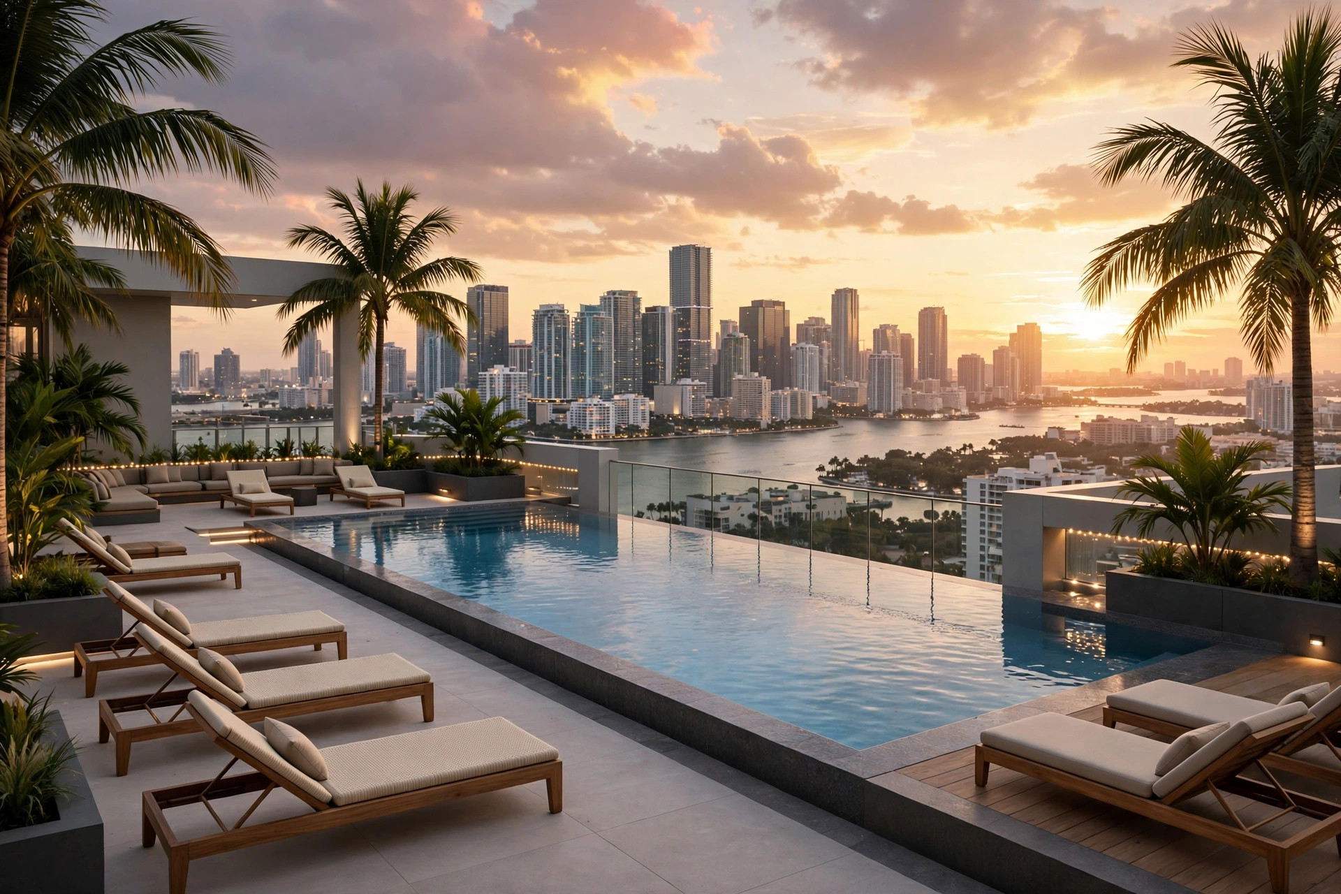 Imagem ilustrativa — piscina na cobertura de condomínio de luxo